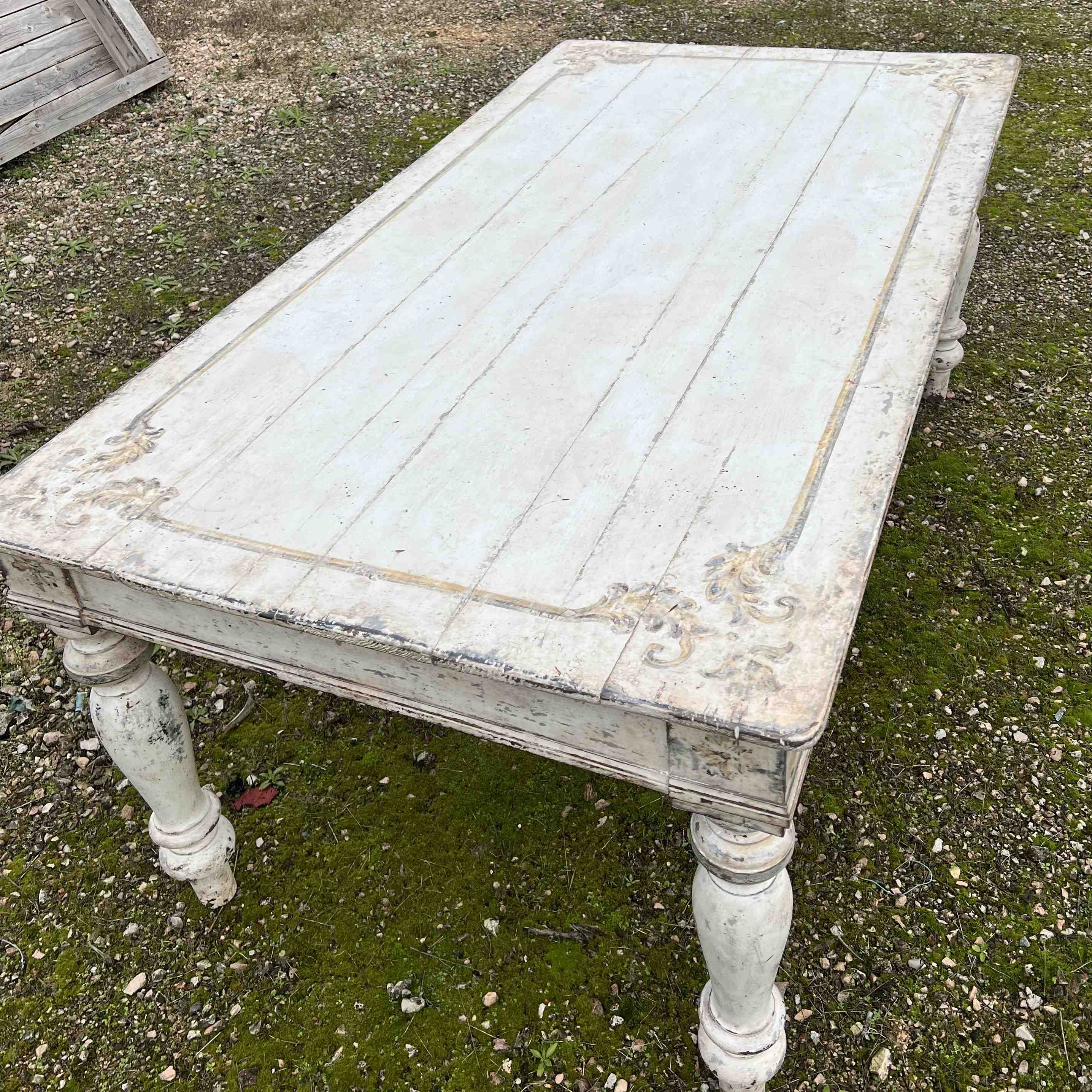 Tavolo in Abete Decorato dell'800 - Immagine 4